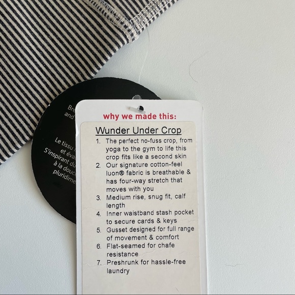 NWT Lululemon Wunder Under Crop Tonka Stripe Luon - Picture 4 of 5